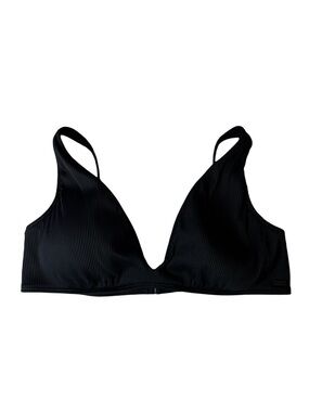 Roxy Love the Oceana V Black Ribbed Triangle Bikini Top Size XXL 2XL NWT